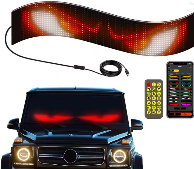 Dynamic RGB Car LED Matrix Pixel Panel Truck Devil Eyes APP ...