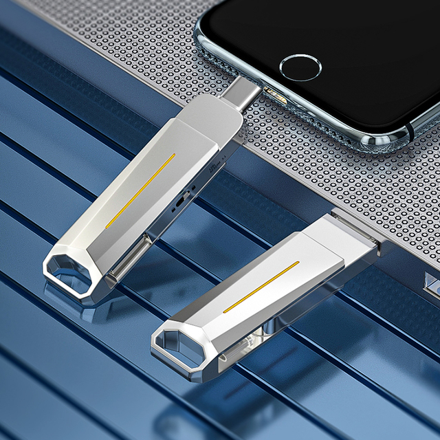High Quality 2 in 1 Dual Interface OTG USB 3.1 Metal Usb 3.0 Flash Drive 64GB 128GB 256GB 512GB Type C Pen Drive Memory Stick