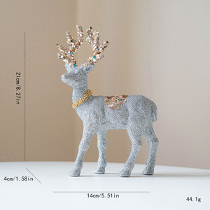 Décoration de Noël Dropshipping Shopify : Ornement de table renne rouge et argenté champagne, accessoires de photographie INS - Product Image 3