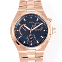 Montre mécanique automatique de luxe haut de gamme pour homme, boîtier en or rose, acier inoxydable, verre saphir, aiguilles, sport, affaires