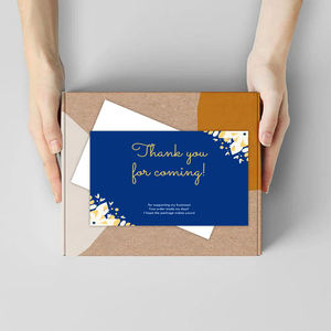 Carte de remerciement personnalisée écologique et recyclable pour entreprise/mariage/anniversaire avec logo estampé à chaud, carte de vœux en carton - Product Image 3