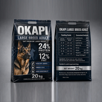 Nourriture pour chiens adultes de grande race OEM 24% de protéines, soutien articulaire, glucosamine, digestion, oméga, 20 kg