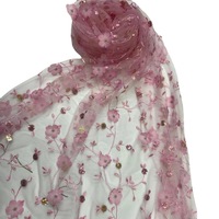 Tissu en dentelle brodée à fleurs violettes, tissu en dentelle 3D en mousseline de soie et tulle pour la confection de robes