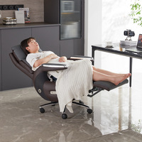 Chaise de bureau de direction électrique chaise d'ordinateur de massage inclinable en cuir véritable moderne pour le bureau à domicile