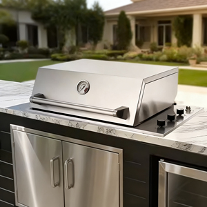 <span class=keywords><strong>Parrilla</strong></span> moderna de acero inoxidable para barbacoa de gas y carbón, asador <span class=keywords><strong>americano</strong></span> integrado para patio al aire libre y jardines de villas - Product Image 5