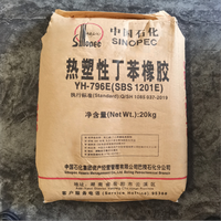 Caoutchouc thermoplastique styrène-butadiène Sinopec F875/Yh-792e/Yh-1801 Granulés SBS haute résistance pour chaussures