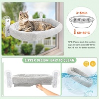Perchoir de fenêtre pour chat, hamac sans fil, siège de lit ensoleillé, étagère de seuil de fenêtre pour chats d'intérieur, petite chaise longue pliable avec 4 Su