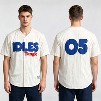 Kaos Jersey Baseball Lengan Pendek Pria Berkualitas Tinggi OEM Bordir Custom Bahan Katun Twill Premium