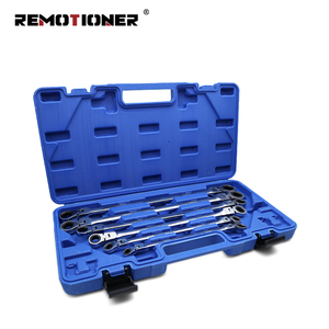 Juego <span class=keywords><strong>de</strong></span> 6 Llaves Métricas Largas <span class=keywords><strong>de</strong></span> 8mm-19mm, Llaves <span class=keywords><strong>de</strong></span> Boca <span class=keywords><strong>Doble</strong></span> <span class=keywords><strong>de</strong></span> 72 Dientes, Juego <span class=keywords><strong>de</strong></span> Llaves <span class=keywords><strong>de</strong></span> Trinquete con Cabeza Flexible Extra Larga - Product Image 3