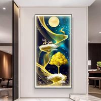Tableau mural LED en porcelaine cristalline anti-décoloration, cadre en alliage d'aluminium, étanche et antirouille, peinture murale lumineuse, décoration intérieure