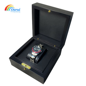 Premium Gloss Lacquer Wood Single Watch Packaging <b>Box</b>, <b>Black</b>/Cream Interior Optional Watch Display <b>Box</b>, High-End Brand Watch Gif - Product Image 6