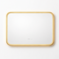 Miroir de salle de bain mural intelligent à LED avec cadre en acier inoxydable de fabrication industrielle