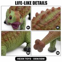 Jouet dinosaure Ankylosaurus en PVC écologique vert-brun 24x10x11cm, accessoire pédagogique pour enfants, décoration de bureau