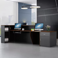 Meubles commerciaux modernes, comptoir de réception en forme de L en MDF avec armoire pour hôtels, bureaux, spas et salons de beauté