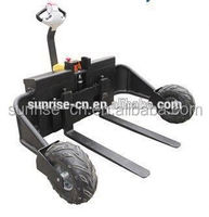 Chariot à palettes électrique/mini-chariot à palettes manuel tout-terrain en acier avec largeur de fourche réglable et capacité de 1000-1300 kg