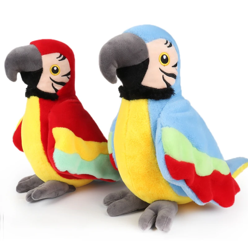 Pappagallo Parlante Di Peluche NIDONE Con Funzione Registrazione - Giocattolo Interattivo Per Bambini, Colore Verde, Batterie AAA Non Incluse