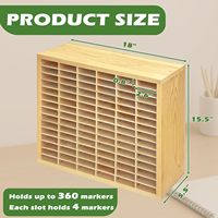 Support de rangement pour marqueurs à alcool en bois de bambou BH avec 90 emplacements pour bureau, maison, salle de classe, décoration de bureau