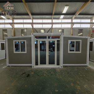 豪华现代钢结构可移动20英尺40英尺别墅模块化预制可扩展集装箱房屋预制移动小家庭 - Product Image 1