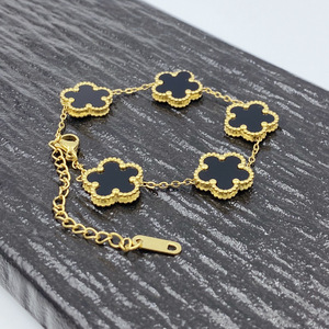 Bracciali <span class=keywords><strong>di</strong></span> Alta Qualità in Acciaio Inossidabile Placcato Oro 18k, <span class=keywords><strong>Gioielli</strong></span> <span class=keywords><strong>di</strong></span> Design <span class=keywords><strong>di</strong></span> Marche Famose, Bracciale a Cinque Petali 9MM 13MM - Product Image 3