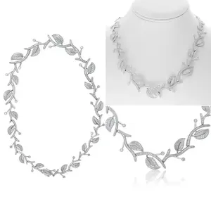 Meilleure vente faite en or blanc 14 carats collier de diamants naturels 9.50 ct diamants pour filles utilisation de cadeaux Disponible à l'exportation bijoux de mode - Product Image 4