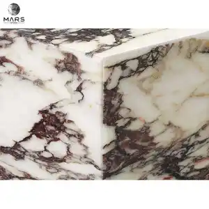 MARSSTONE Hot-sale Rectangle Calacatta Violet Color Veins Plinth Coffee Table Top Customize Design Marble Plinth For Home Decor