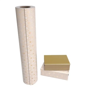 Gold Geometric Pattern Art <b>Paper</b> <b>Roll</b> 100GSM Coated Eco-Friendly Recyclable Double-Sided Digital Printing Compatible Gift <b>Wrap</b> - Product Image 1