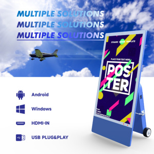 Di chuyển Battery Powered Áp phích kỹ thuật số Ngoài Trời cảm ứng <span class=keywords><strong>LCD</strong></span> xách tay với bánh xe hiển thị quảng cáo sạc kỹ thuật số biển - Product Image 3