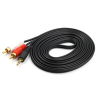 Kabel Speaker Video Audio 3.5 ke 2RCA penggunaan rumah jaket PVC dengan panjang 1.5m/1.8m untuk pemutar DVD mikrofon monitor kabel Aux