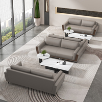 Ensemble de canapés de réception de bureau en cuir PU - Design moderne, durable et écologique, mobilier commercial modulaire avec structure en bois