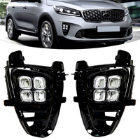 Lampu Kabut LED Mobil, Lampu Jalan Siang DRL, Kit Perakitan Lampu Mengemudi untuk KIA Sorento 2019 2020 Tipe U S