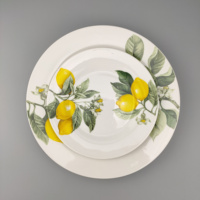 Service de vaisselle en céramique, 12 pièces, design de citron, fabriqué en chine, 2018