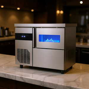 Máquina de Hielo de Acero Inoxidable, Producción de 132 Libras en 24 Horas, Almacenamiento de 30 Libras, 70 Cubos, Ciclo Continuo, Independiente, para Hogar o Bar - Product Image 2