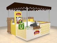 Kiosque alimentaire personnalisé pour centre commercial, stand de churros, comptoir de vente de snacks avec toit en tente pour la zone alimentaire du centre commercial
