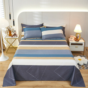 100% Cotton Twill Printed Fitted Sheet Plants and Flowers Pattern Modern Minimalist Style for Student Dorms &amp; Home Use - Product Image 4