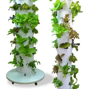 Hydroponic Gardening Systems Pvc Hydroponic Aeroponic Tower Garden Hydroponics System Vertical Farming Tower Water Saving Irrigation System Tower Shape Large