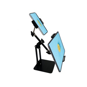 Anti-Theft Tablet POS <b>Stand</b> Dual Display Universal Metal Desktop Mount Bracket - Product Image 1