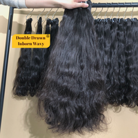 Paquete de Cabello Humano Natural Ondulado Birmano Virgen Brasileño Doble Trama con Puntas Gruesas Sin Procesar para Venta al por Mayor