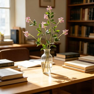Rama de Flor Artificial de <span class=keywords><strong>Duranta</strong></span> Erecta Rosa, Ramo de Gotas de Oro Falsas con Hojas Verdes para Decoración del Hogar - Product Image 2