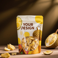 Staande zak met hersluitbare ziplock, aangepaste logo, matte afwerking, transparant venster, verpakking voor snacks en gedroogd fruit, Mylar Doypack zakken