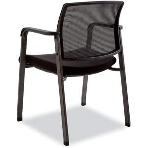 Alera Elgar <b>Black</b> Fabric Seat Guest <b>Arm</b> <b>Chair</b> with Mesh Back for Reception & Waiting Areas - Product Image 3