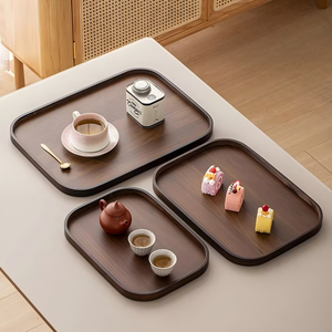 Plateau en bambou, style japonais, moderne, minimaliste, petit plateau à gâteau, qualité alimentaire, fruits secs, rangement élégant, présentoir haut de gamme - Product Image 6