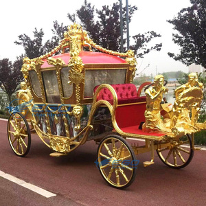 Calèche royale de luxe européenne de haute qualité, sculptée, pour mariage, calèche citrouille de princesse pour la visite des monuments - Product Image 3