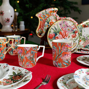 Juego <span class=keywords><strong>de</strong></span> platos <span class=keywords><strong>de</strong></span> cena <span class=keywords><strong>de</strong></span> porcelana fina con borde dorado, taza <span class=keywords><strong>de</strong></span> planta roja <span class=keywords><strong>de</strong></span> <span class=keywords><strong>alquiler</strong></span>, cafetera con juego <span class=keywords><strong>de</strong></span> tazas <span class=keywords><strong>para</strong></span> uso en la cocina, vajilla <span class=keywords><strong>para</strong></span> ensalada - Product Image 4