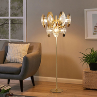 Lampe sur pied en cristal de cuivre doré, moderne, luxueuse et intelligente, pour salon, faite à la main