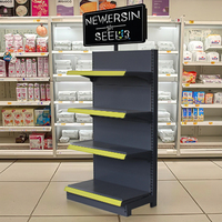 Étagère de supermarché métallique GuJiu, gondole légère simple/double face, étagère solide pour stockage en magasin d'alimentation, certifiée CE ISO, finition époxy