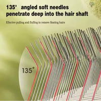 Brosse en acier inoxydable et bois pour enlever les poils des chiens et des chats pour le nettoyage et le toilettage des animaux de compagnie