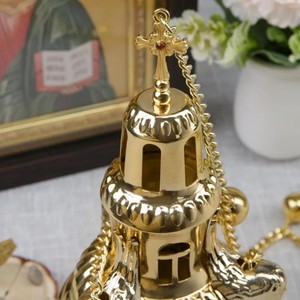 Encensoir Orthodoxe HT, Encensoir Suspendu Orthodoxe, Alliage de Zinc, Fournitures d'Autel Domestique, Articles Religieux, Décoration d'Église - Product Image 5
