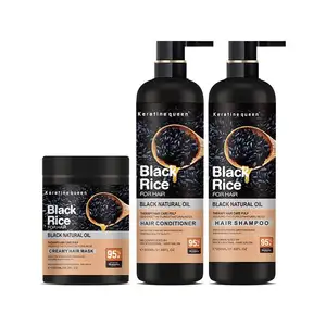 Rice Shampoo And Conditioner Set Private Label Free Sample Anti-dandruff Nourishing Black