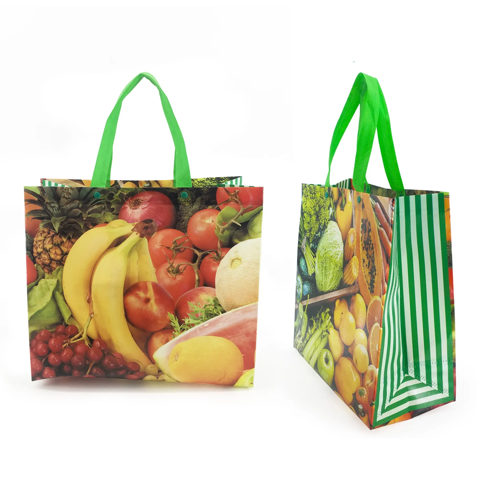 संयुक्त राज्य अमेरिका सुपरमार्केट पुन: प्रयोज्य पूर्ण रंग मुद्रित अल्ट्रासोनिक गैर बुना किराने ढोना बैग