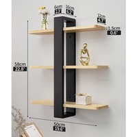 Étagère murale en bois à 3 niveaux pour chambre à coucher, salon, bureau, salle de bain, décoration intérieure